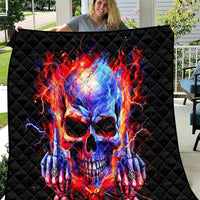 Flame Skull Quilt My Give A Fuck Is Broken But My Go Fuck Yourself Is Fully Functional - Wonder Print Shop