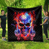 Flame Skull Quilt My Give A Fuck Is Broken But My Go Fuck Yourself Is Fully Functional - Wonder Print Shop