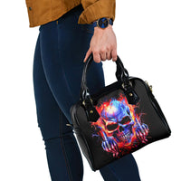 Flame Skull Shoulder Handbag My Give A Fuck Is Broken But My Go Fuck Yourself Is Fully Functional DT01