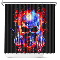 Flame Skull Shower Curtain My Give A Fuck Is Broken But My Go Fuck Yourself Is Fully Functional DT01