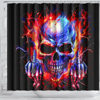 Flame Skull Shower Curtain My Give A Fuck Is Broken But My Go Fuck Yourself Is Fully Functional DT01