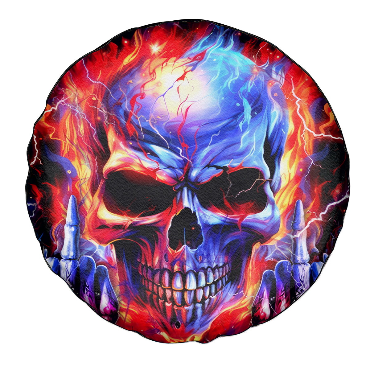 Flame Skull Spare Tire Cover My Give A Fuck Is Broken But My Go Fuck Yourself Is Fully Functional - Wonder Print Shop