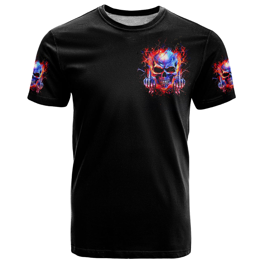 Flame Skull T Shirt My Give A Fuck Is Broken But My Go Fuck Yourself Is Fully Functional - Wonder Print Shop