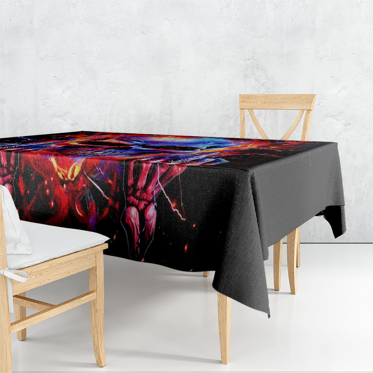 Flame Skull Tablecloth My Give A Fuck Is Broken But My Go Fuck Yourself Is Fully Functional - Wonder Print Shop