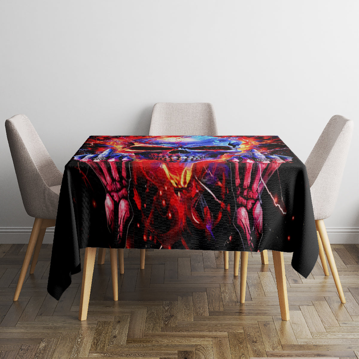Flame Skull Tablecloth My Give A Fuck Is Broken But My Go Fuck Yourself Is Fully Functional - Wonder Print Shop