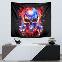 Flame Skull Tapestry My Give A Fuck Is Broken But My Go Fuck Yourself Is Fully Functional - Wonder Print Shop