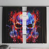 Flame Skull Window Curtain My Give A Fuck Is Broken But My Go Fuck Yourself Is Fully Functional - Wonder Print Shop
