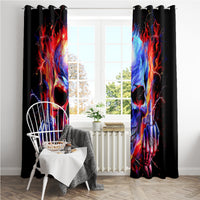 Flame Skull Window Curtain My Give A Fuck Is Broken But My Go Fuck Yourself Is Fully Functional - Wonder Print Shop