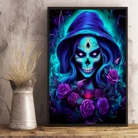 Skull Lady Canvas Wall Art Rose Skull She Whispered Back Iam The Storm - Wonder Print Shop