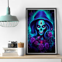 Skull Lady Canvas Wall Art Rose Skull She Whispered Back Iam The Storm - Wonder Print Shop