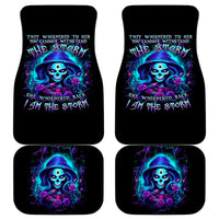 Skull Lady Car Mats Rose Skull She Whispered Back Iam The Storm - Wonder Print Shop