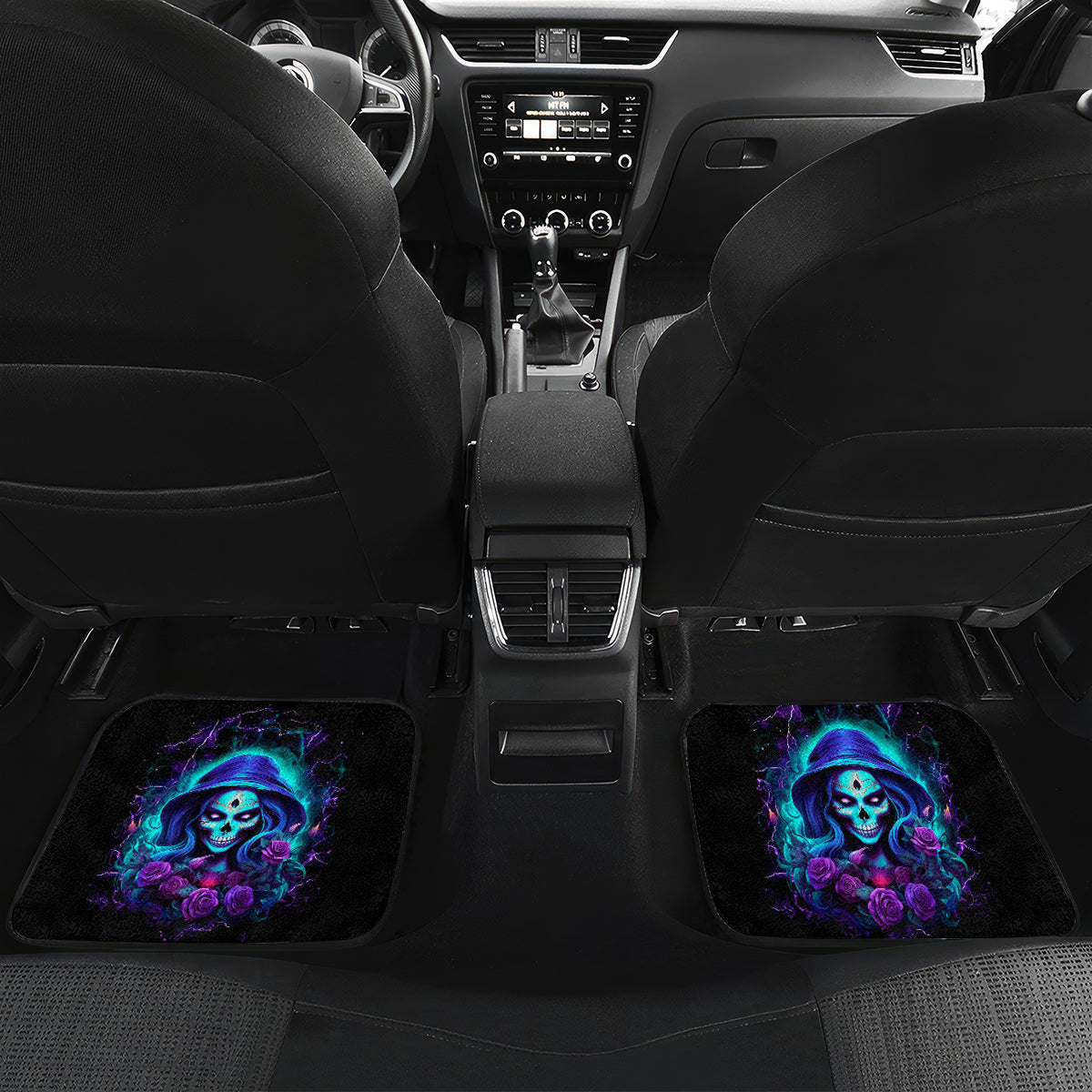 Skull Lady Car Mats Rose Skull She Whispered Back Iam The Storm - Wonder Print Shop