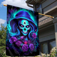 Skull Lady Garden Flag Rose Skull She Whispered Back Iam The Storm - Wonder Print Shop