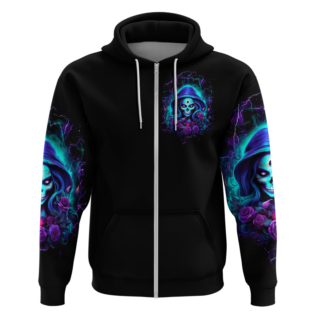 Skull Lady Hoodie Rose Skull She Whispered Back Iam The Storm - Wonder Print Shop