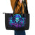 Skull Lady Leather Tote Bag Rose Skull She Whispered Back Iam The Storm - Wonder Print Shop
