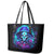 Skull Lady Leather Tote Bag Rose Skull She Whispered Back Iam The Storm - Wonder Print Shop