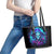 Skull Lady Leather Tote Bag Rose Skull She Whispered Back Iam The Storm - Wonder Print Shop