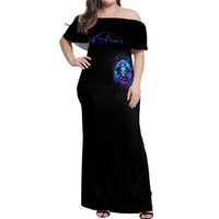 Skull Lady Off Shoulder Maxi Dress Rose Skull She Whispered Back Iam The Storm - Wonder Print Shop