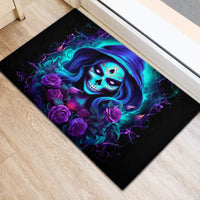 Skull Lady Rubber Doormat Rose Skull She Whispered Back Iam The Storm - Wonder Print Shop