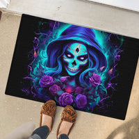 Skull Lady Rubber Doormat Rose Skull She Whispered Back Iam The Storm - Wonder Print Shop