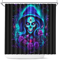 Skull Lady Shower Curtain Rose Skull She Whispered Back Iam The Storm