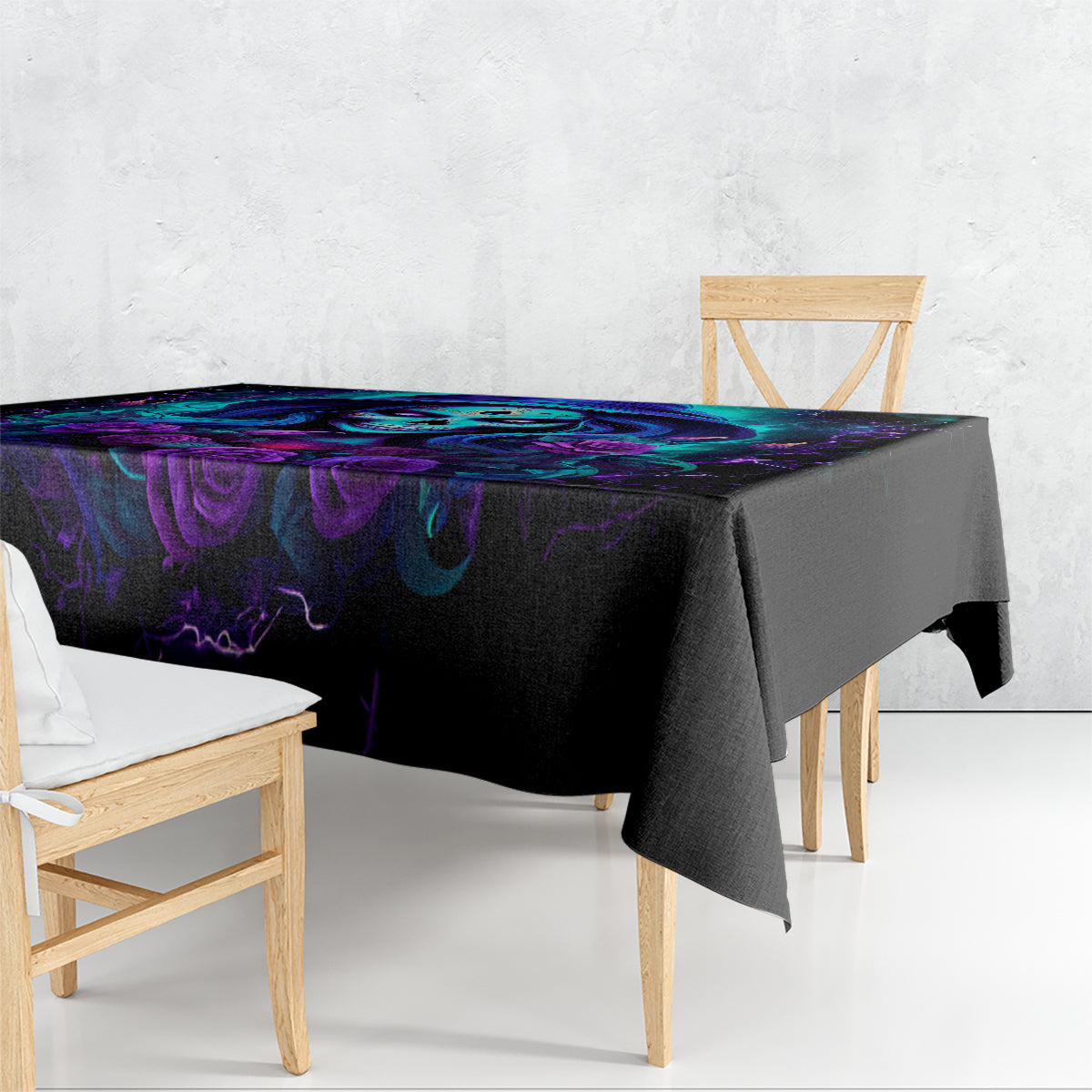 Skull Lady Tablecloth Rose Skull She Whispered Back Iam The Storm - Wonder Print Shop