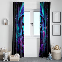 Skull Lady Window Curtain Rose Skull She Whispered Back Iam The Storm - Wonder Print Shop