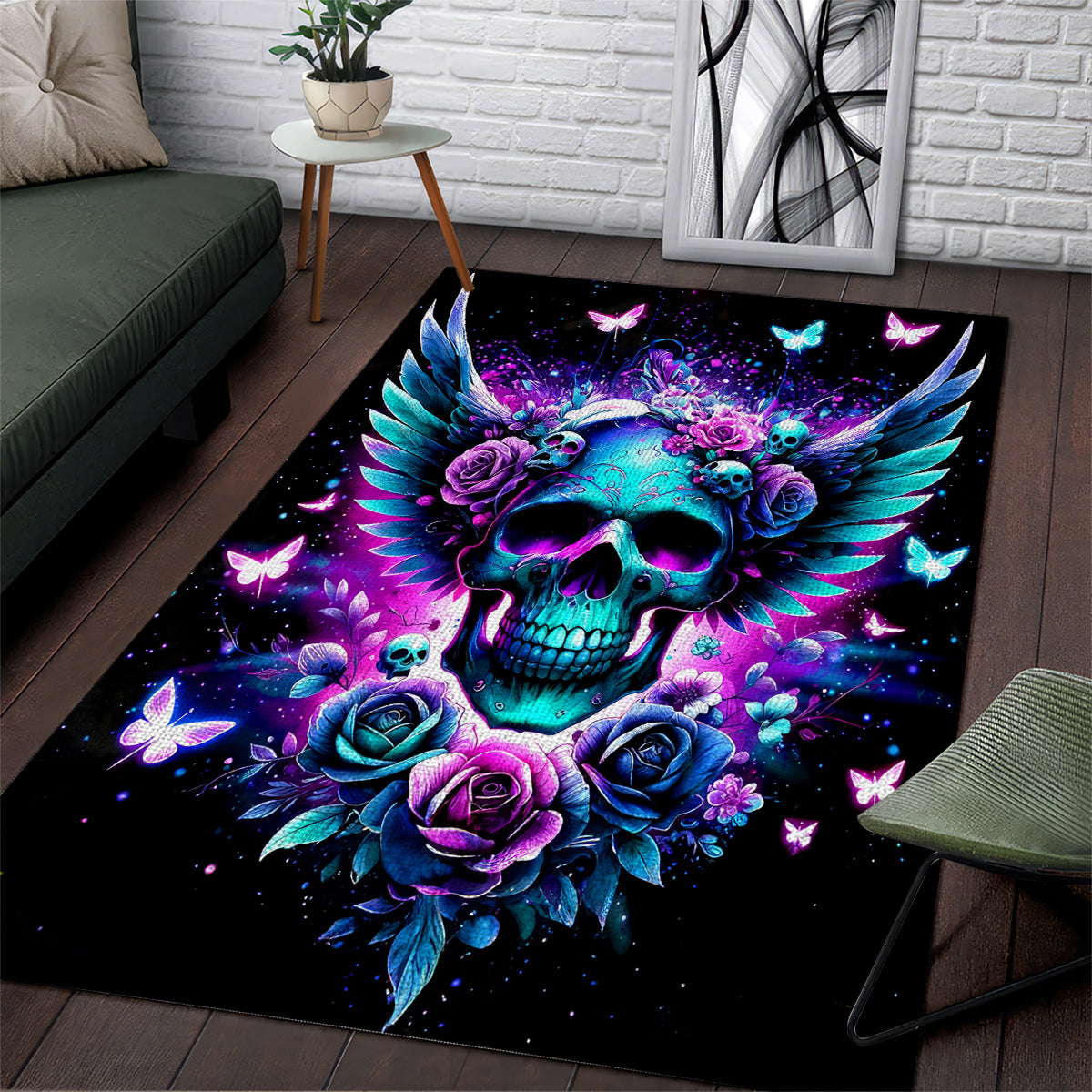Skull Wings Area Rug So The Bitch In Me Came Out To Play - Wonder Print Shop