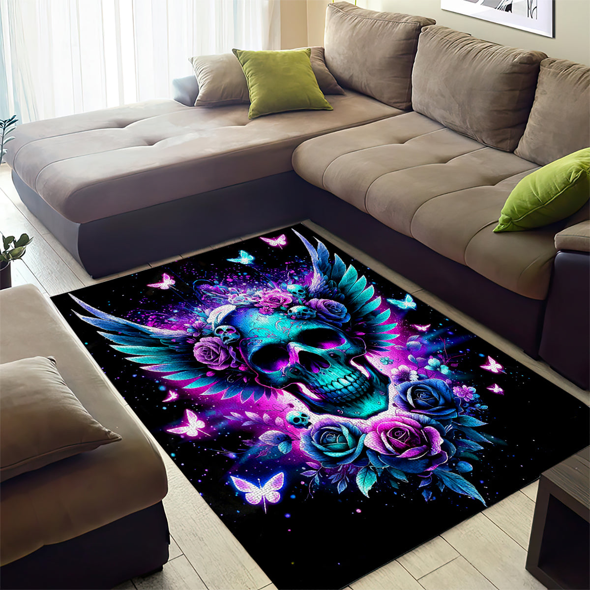 Skull Wings Area Rug So The Bitch In Me Came Out To Play - Wonder Print Shop