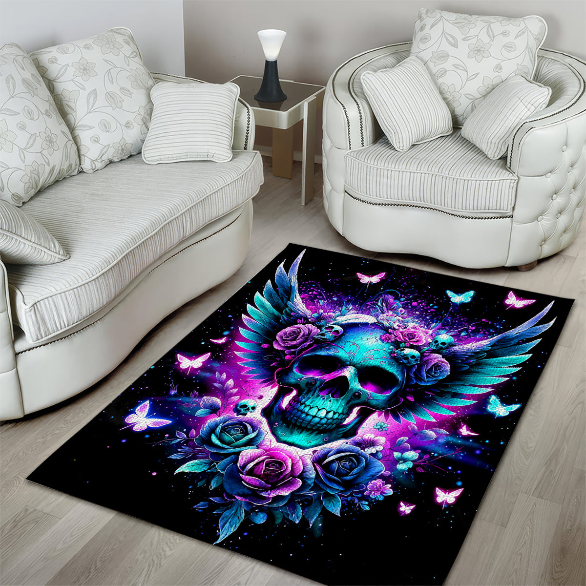 Skull Wings Area Rug So The Bitch In Me Came Out To Play - Wonder Print Shop