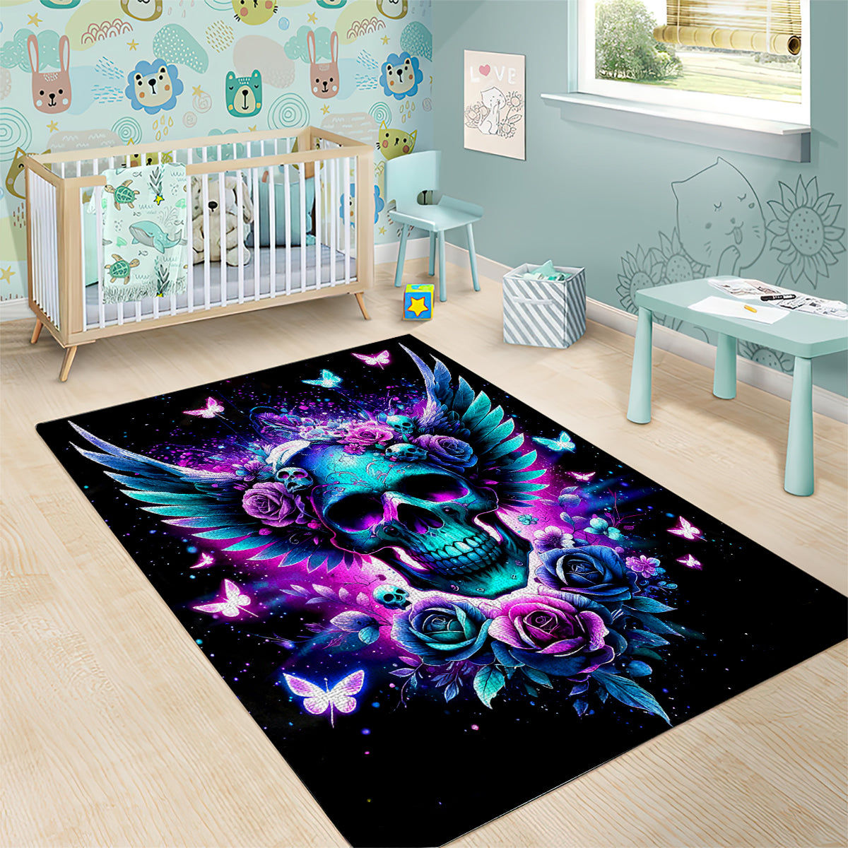 Skull Wings Area Rug So The Bitch In Me Came Out To Play - Wonder Print Shop