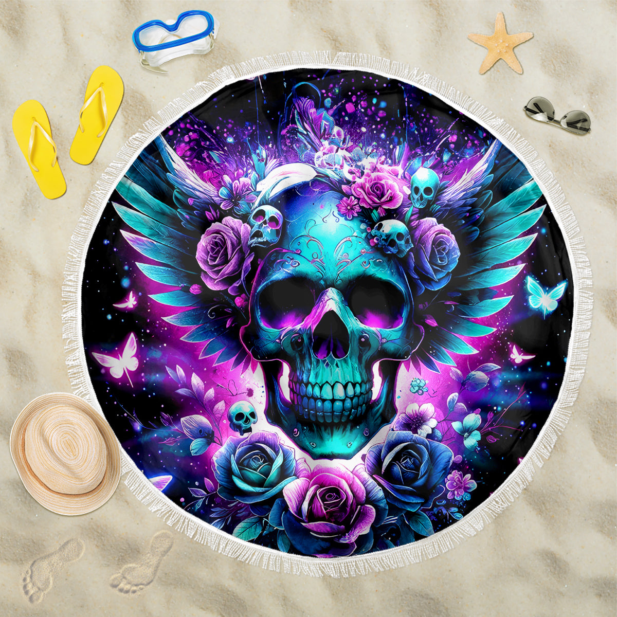 Skull Wings Beach Blanket So The Bitch In Me Came Out To Play - Wonder Print Shop