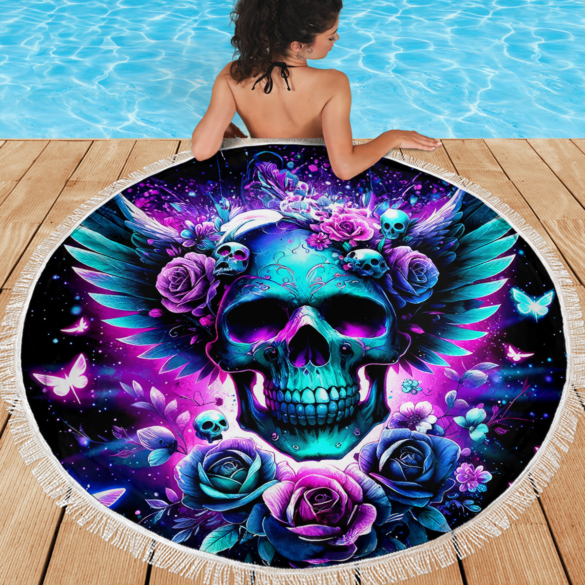 Skull Wings Beach Blanket So The Bitch In Me Came Out To Play - Wonder Print Shop
