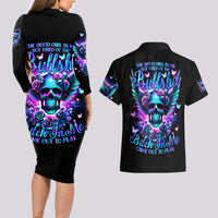 Skull Wings Couples Matching Long Sleeve Bodycon Dress and Hawaiian Shirt So The Bitch In Me Came Out To Play - Wonder Print Shop