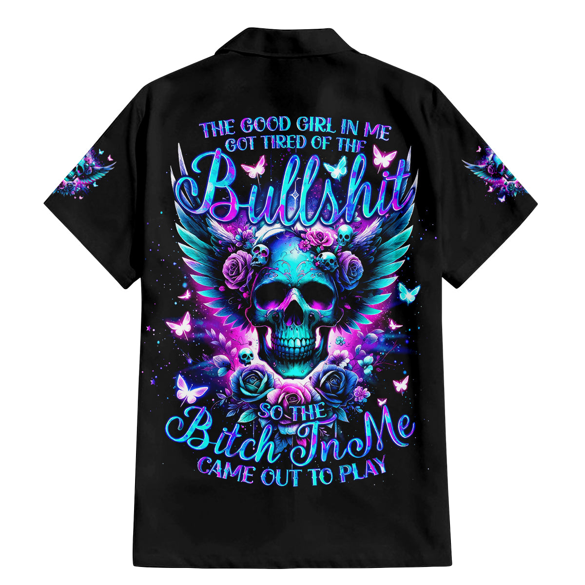 Skull Wings Family Matching Mermaid Dress and Hawaiian Shirt So The Bitch In Me Came Out To Play - Wonder Print Shop