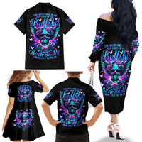 Skull Wings Family Matching Off Shoulder Long Sleeve Dress and Hawaiian Shirt So The Bitch In Me Came Out To Play - Wonder Print Shop
