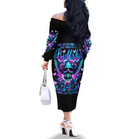 Skull Wings Family Matching Off Shoulder Long Sleeve Dress and Hawaiian Shirt So The Bitch In Me Came Out To Play - Wonder Print Shop