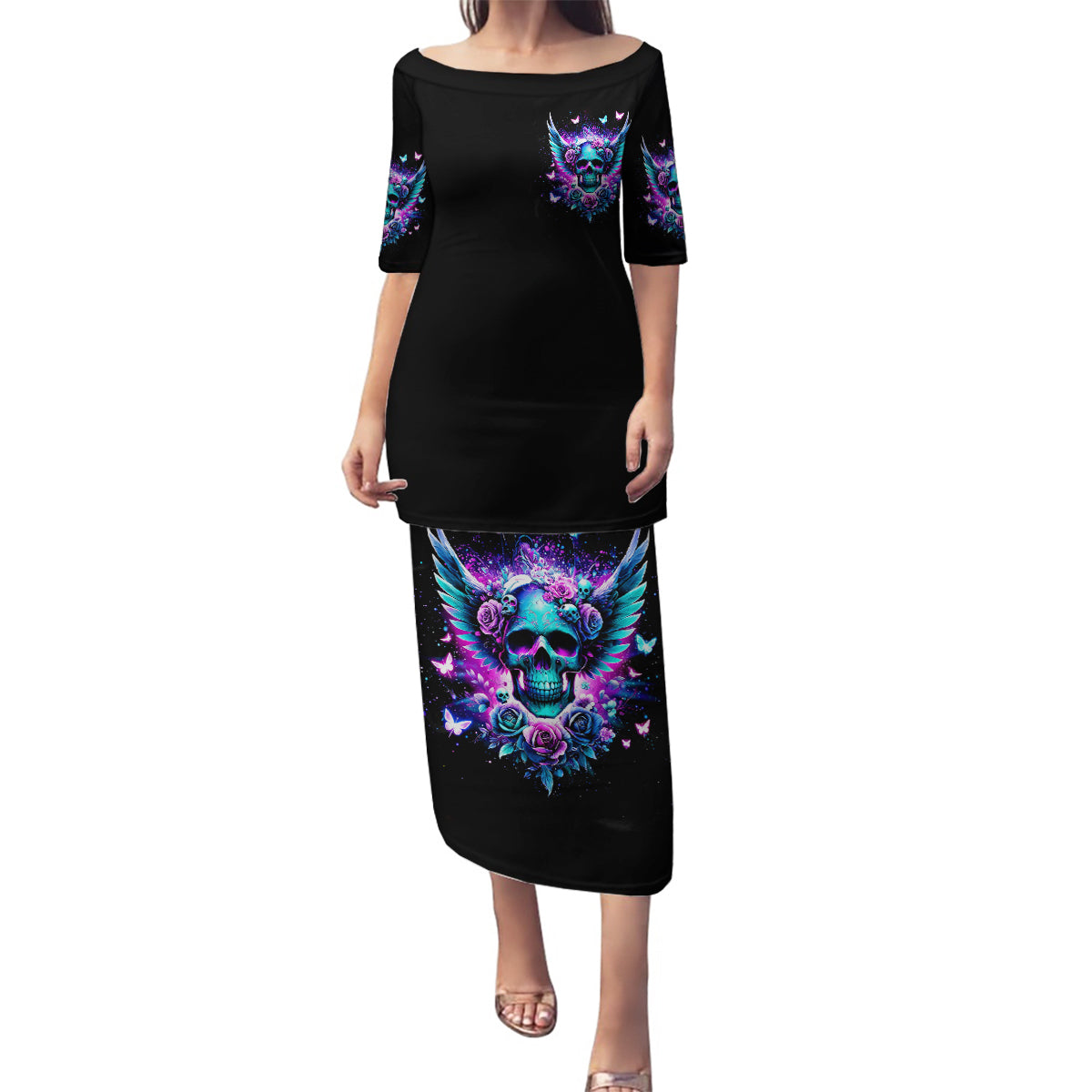 Skull Wings Family Matching Puletasi and Hawaiian Shirt So The Bitch In Me Came Out To Play - Wonder Print Shop