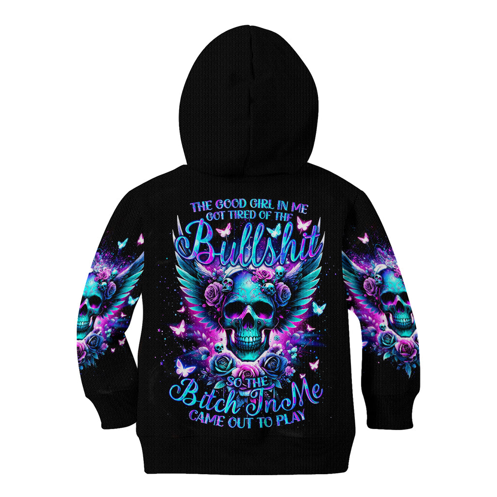 Skull Wings Kid Hoodie So The Bitch In Me Came Out To Play - Wonder Print Shop