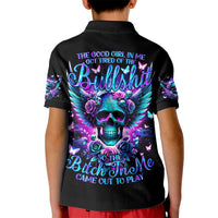Skull Wings Kid Polo Shirt So The Bitch In Me Came Out To Play - Wonder Print Shop