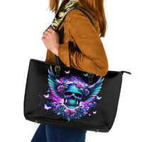 Skull Wings Leather Tote Bag So The Bitch In Me Came Out To Play - Wonder Print Shop