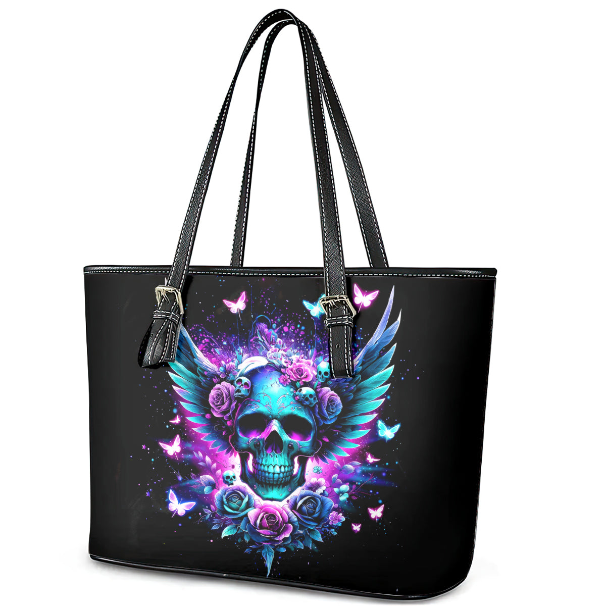 Skull Wings Leather Tote Bag So The Bitch In Me Came Out To Play - Wonder Print Shop