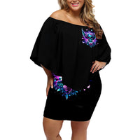 Skull Wings Off Shoulder Short Dress So The Bitch In Me Came Out To Play - Wonder Print Shop