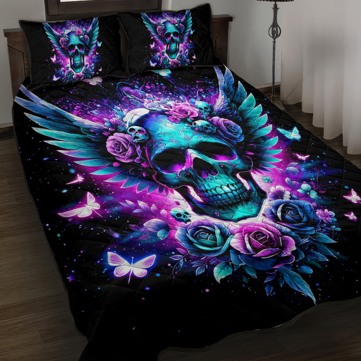 Skull Wings Quilt Bed Set So The Bitch In Me Came Out To Play - Wonder Print Shop