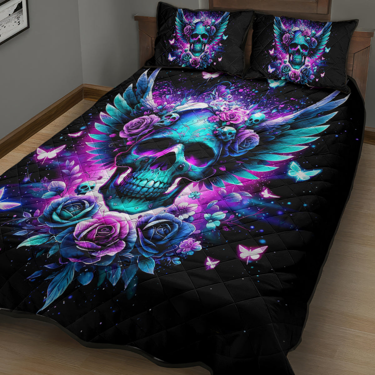 Skull Wings Quilt Bed Set So The Bitch In Me Came Out To Play - Wonder Print Shop
