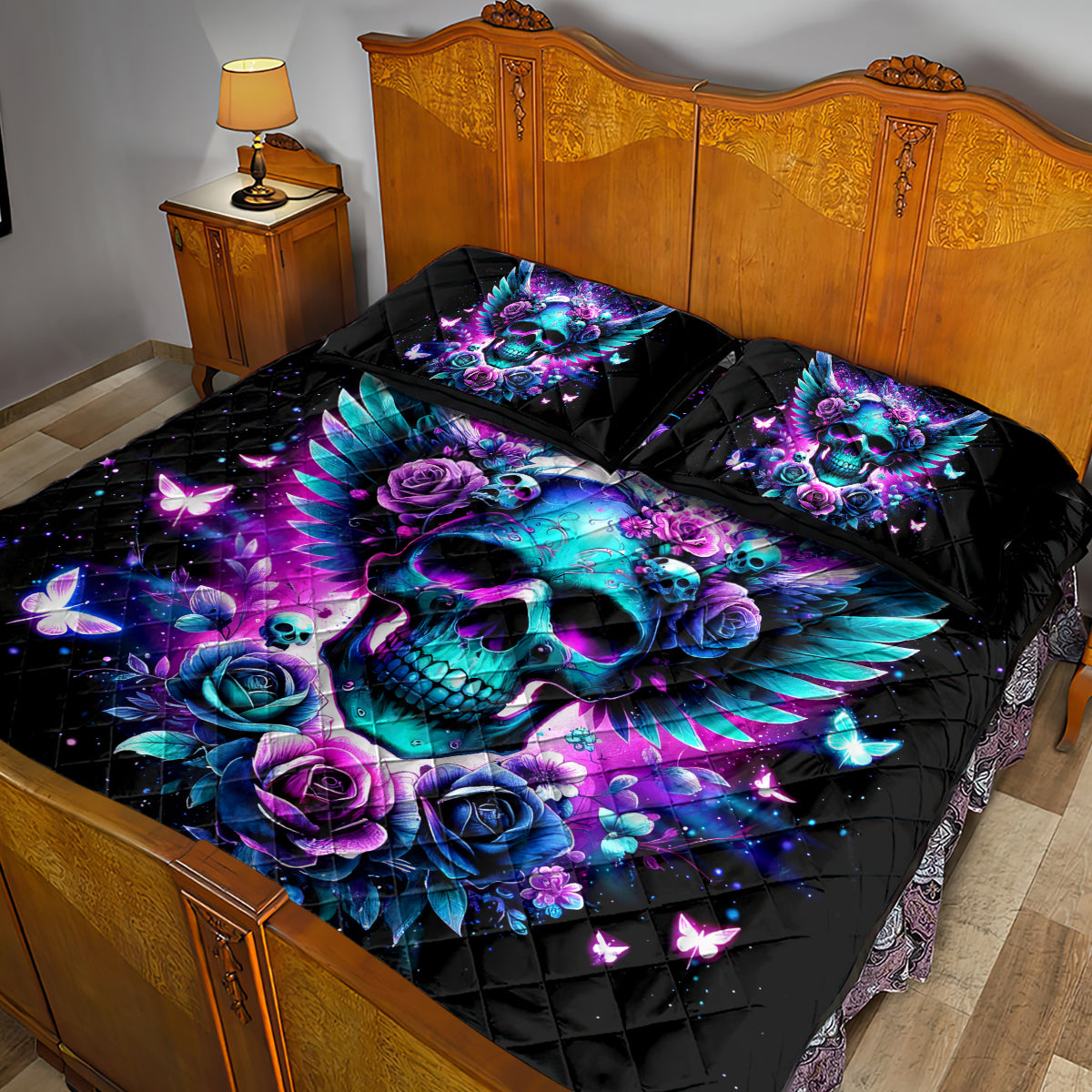 Skull Wings Quilt Bed Set So The Bitch In Me Came Out To Play - Wonder Print Shop