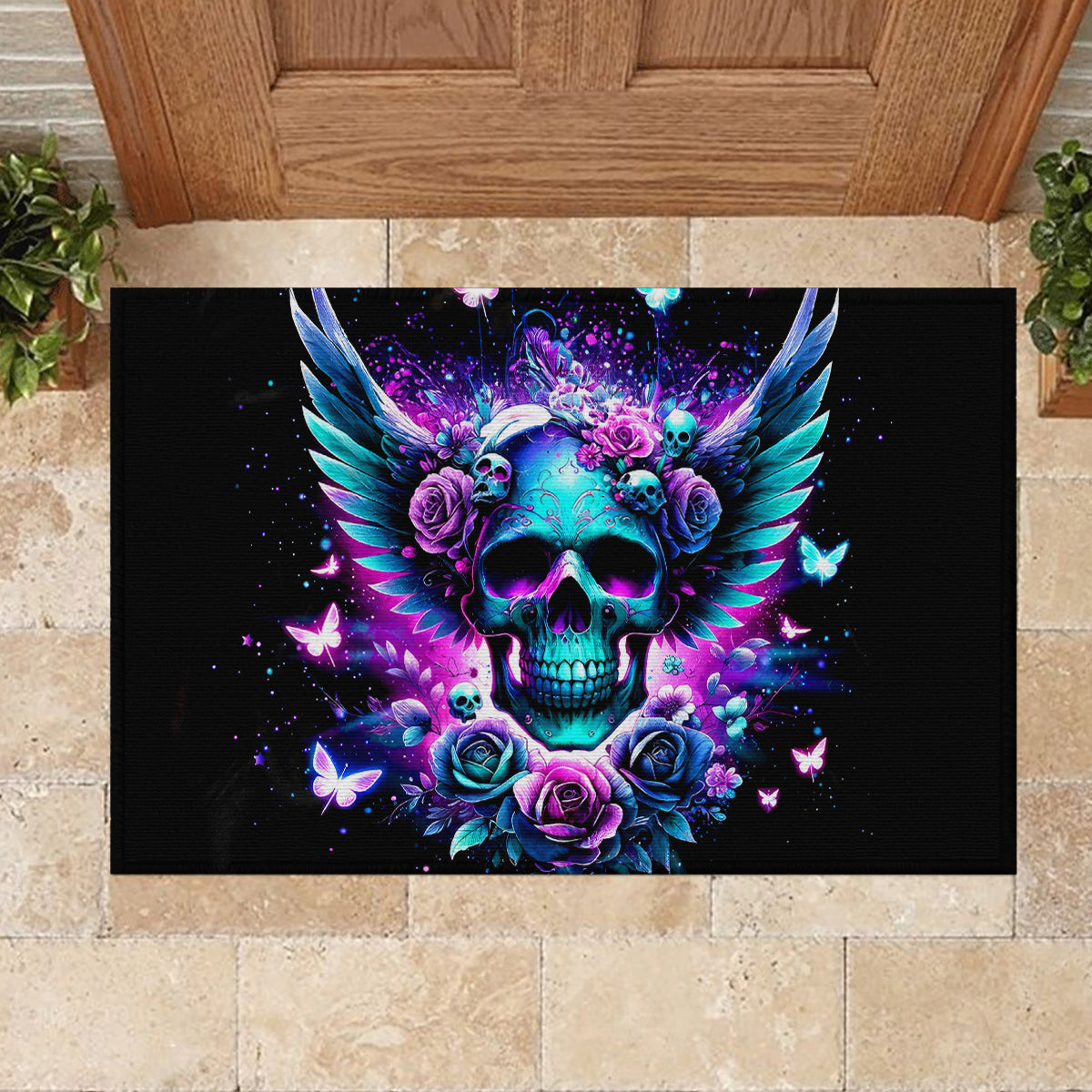 Skull Wings Rubber Doormat So The Bitch In Me Came Out To Play - Wonder Print Shop