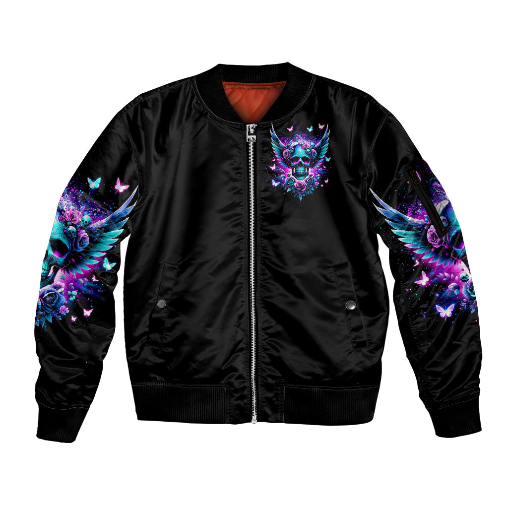 Skull Wings Sleeve Zip Bomber Jacket So The Bitch In Me Came Out To Play - Wonder Print Shop
