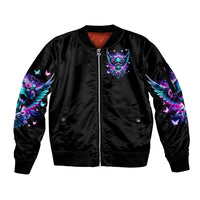 Skull Wings Sleeve Zip Bomber Jacket So The Bitch In Me Came Out To Play - Wonder Print Shop