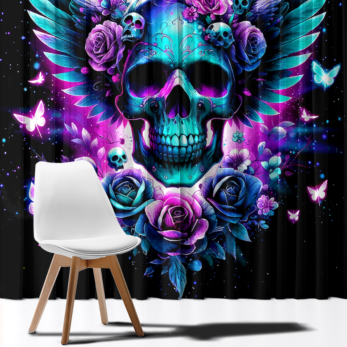 Skull Wings Window Curtain So The Bitch In Me Came Out To Play - Wonder Print Shop